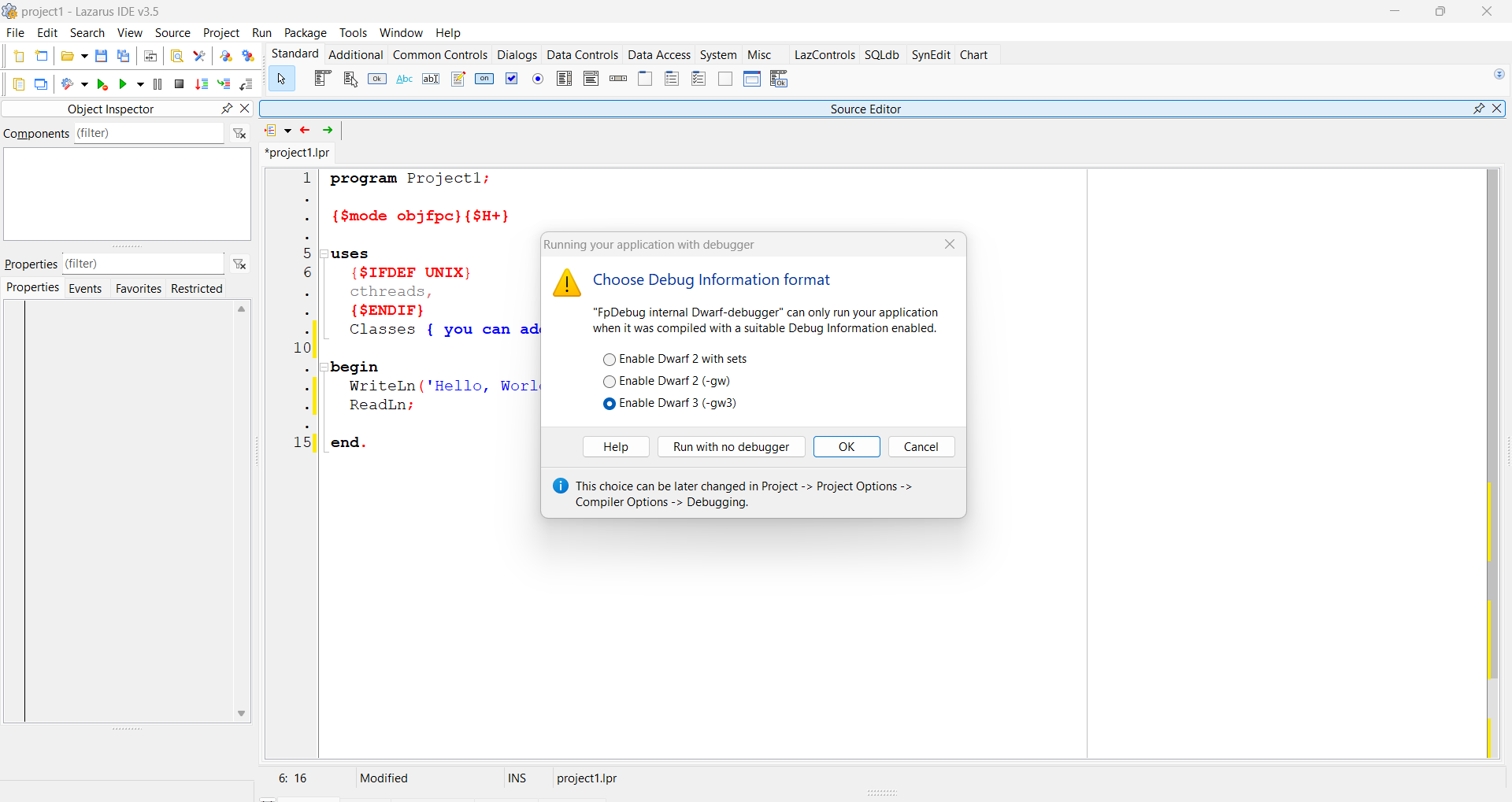 Lazarus debugger